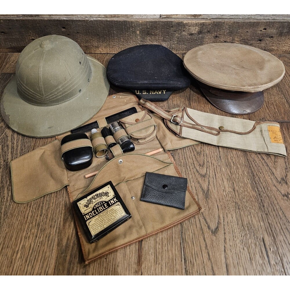 Original Items Used In US Military WORLD WAR ll ERA Hats Survival Essential Kit